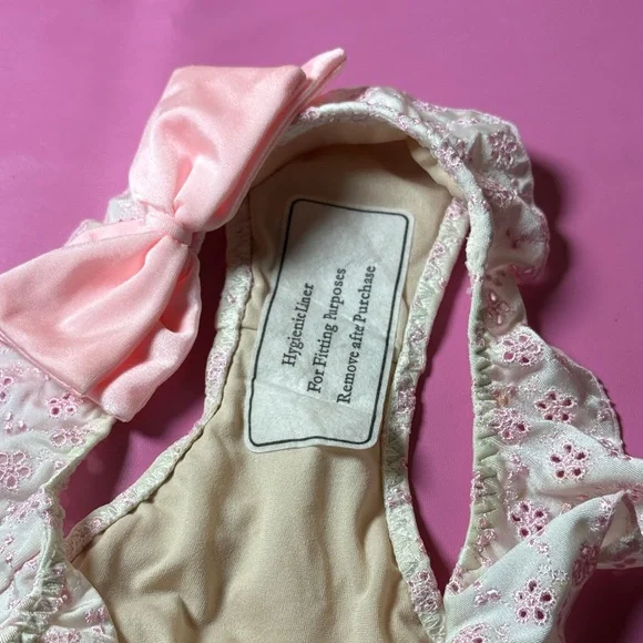 Pink and Cream Bikini Bottom - Picture 3 of 4